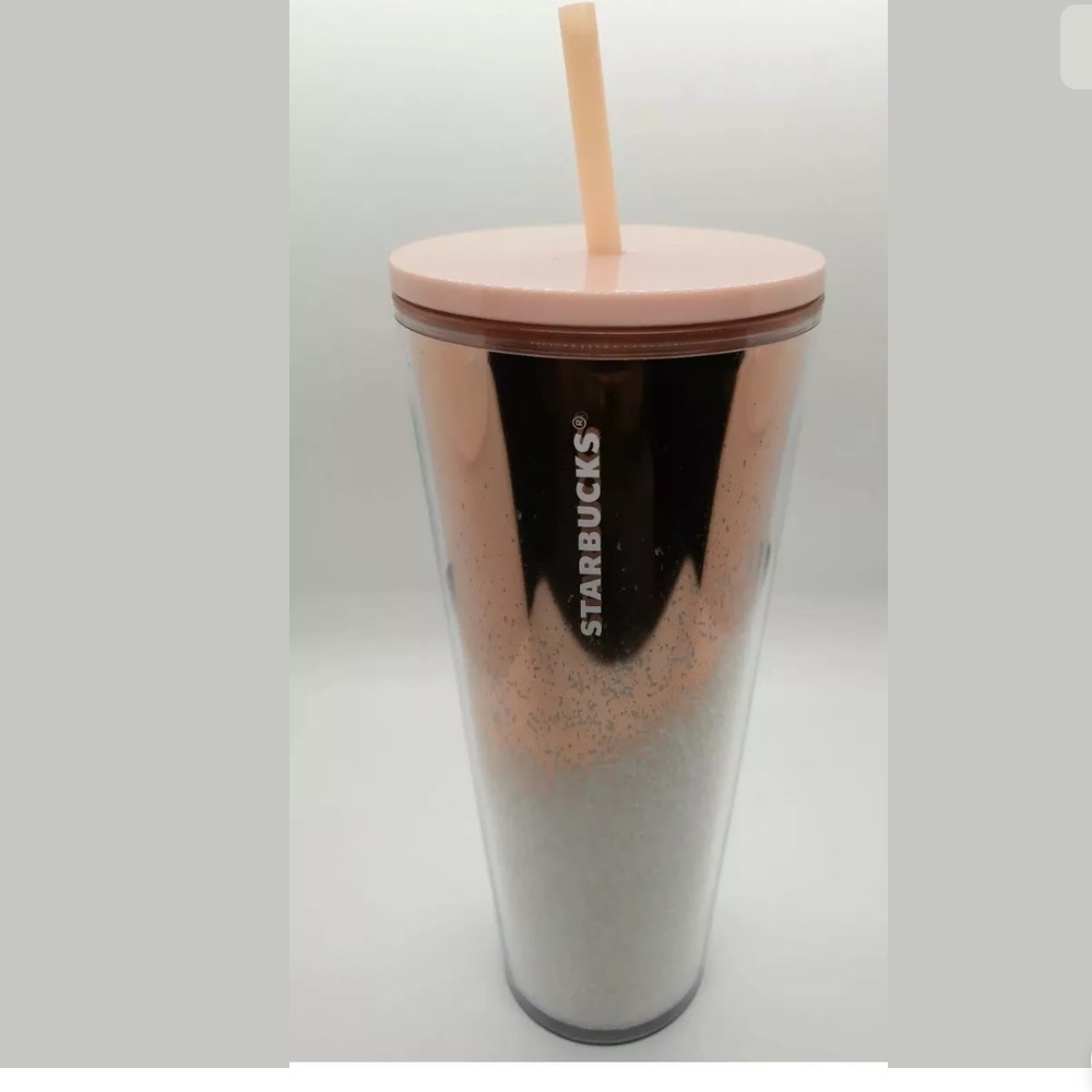 STARBUCKS 2019 Rose Gold & Pink Snow Tumbler NWT